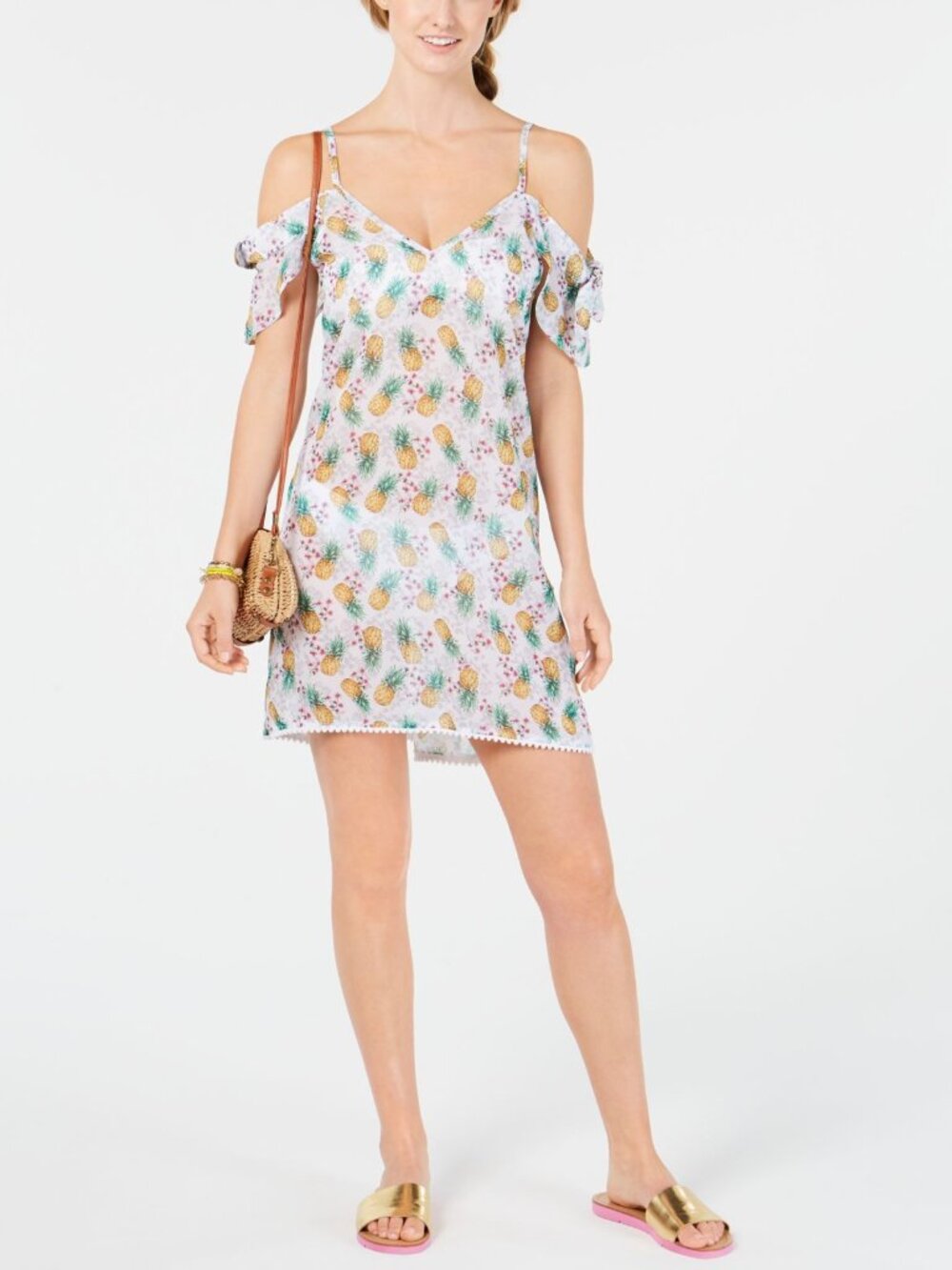 Miken Womens Flutter Sleeve Cover Up Dress